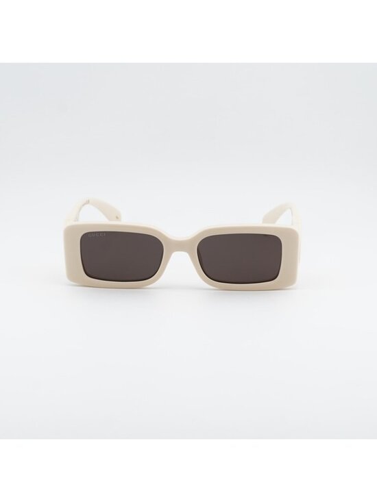 Gucci GG1325S 002 Sunglasses Ivory Square Frame, Grey Lenses main image 12
